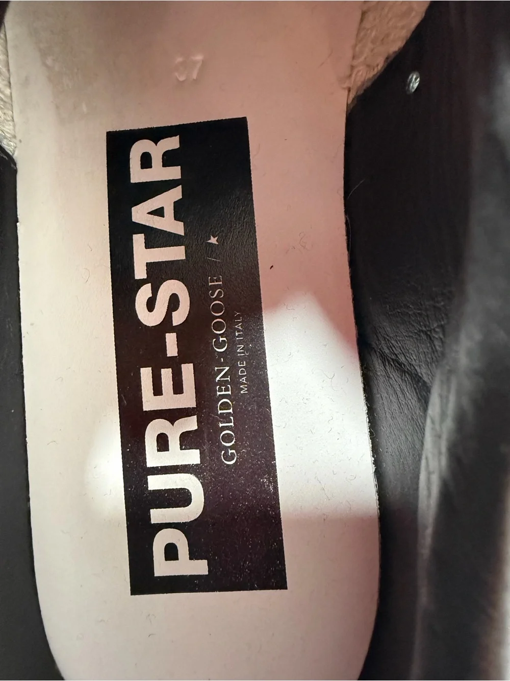 Golden Goose Pure Star Black Leather Low Top Sneakers Women’s EU 37 US 7